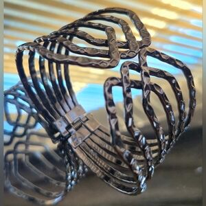 Black Geometric Metal Bracelet